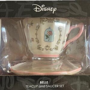 Disney Beauty and the Beast Enchanted Rose Teacup and Saucer Set